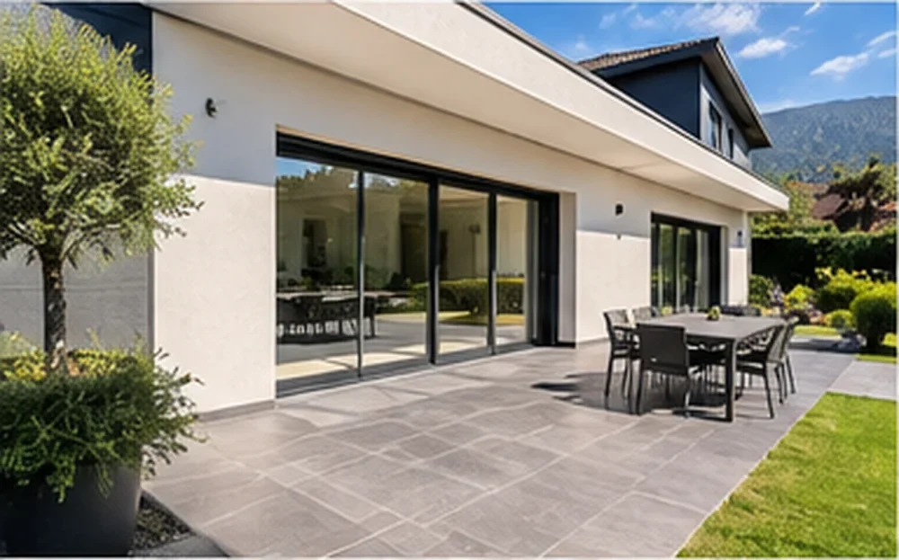 Terrasse devant une maison (illustration)
